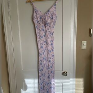 Pastel Pink Floral Maxi Dress
